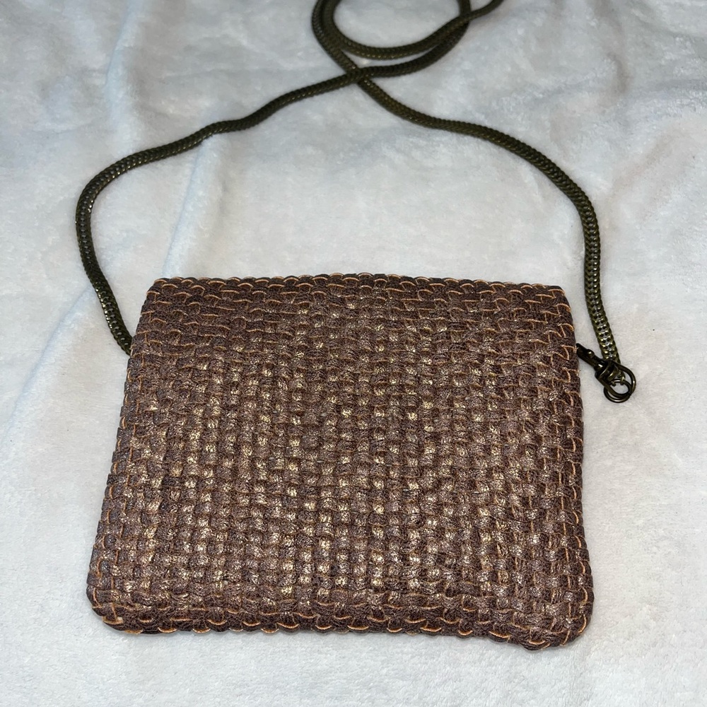 CLOSET CLEAR OUT 🎉 Anthropologie Deux Lux Bronze Crossbody Bag - Picture 5 of 6